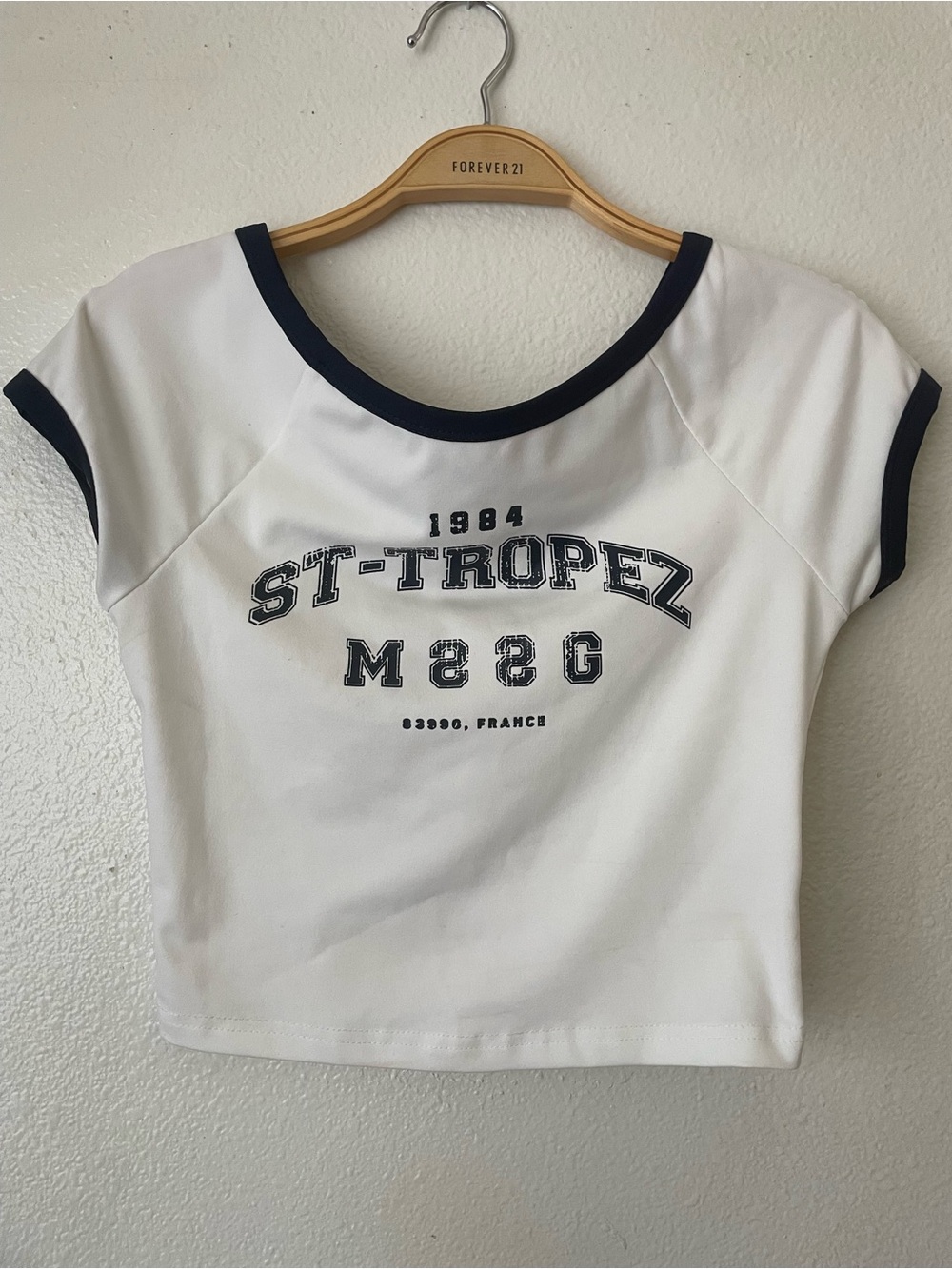 Misguided contrast binding “St Tropez” front print baby tee - Picture 4 of 6